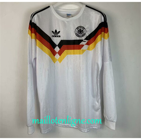 Thai Maillot Retro Allemagne Domicile Manche Longue 1990 maillotenligne 10466