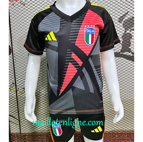 Thai Maillot Italie Enfant Gardien De But Noir 2024 2025 maillotenligne 10136