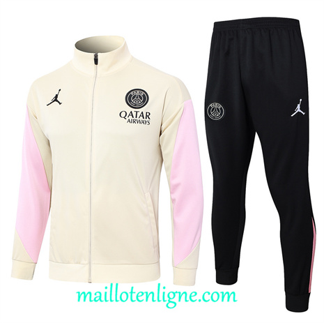 Thai Maillot Ensemble Paris Saint-Germain Veste Survetement abricot 2024 2025 ligne 120624