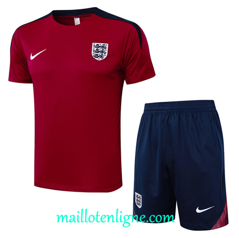 Thai Maillot Ensemble Angleterre + Short Training rouge bordeaux 2024 2025 ligne 120992