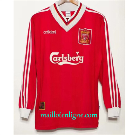 Thai Maillot Retro Liverpool Domicile Manche Longue 1995-96 ligne 46569