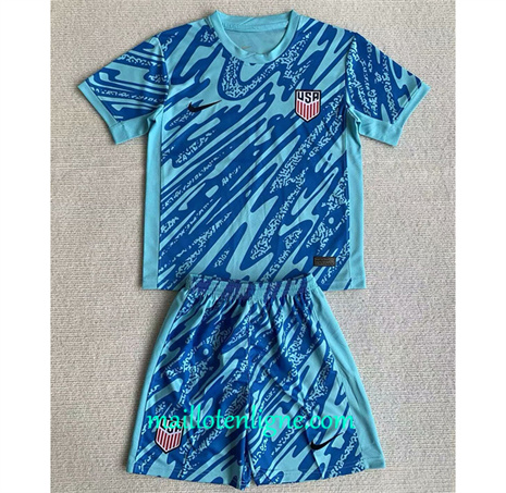 Thai Maillot Etats-unis Enfant goalkeeper bleu 2024 2025 ligne 46362