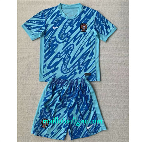 Thai Maillot Portugal Enfant goalkeeper bleu 2024 2025 ligne 46373