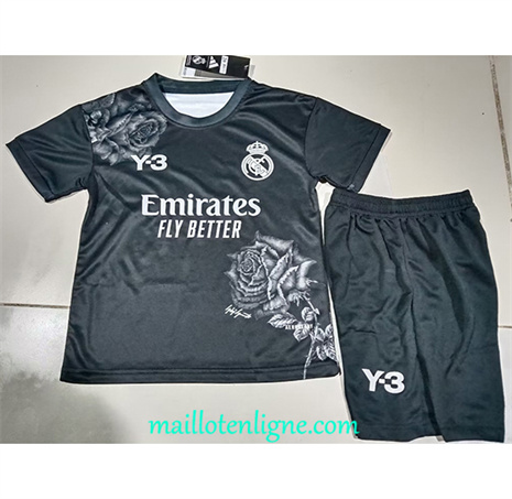 Thai Maillot Real Madrid Enfant Y3 Noir 2024 2025 ligne 46456