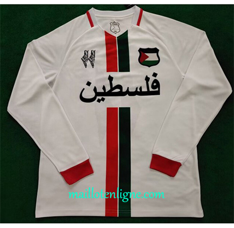 Thai Maillot Palestine Manche Longue Blanc 2024 2025 ligne 46512