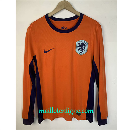 Thai Maillot Pays-Bas Domicile Manche Longue 2024 2025 ligne 46399