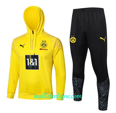 Thai Maillot Ensemble Borussia Dortmund Survetement à capuche jaune 2024 2025 ligne 46026