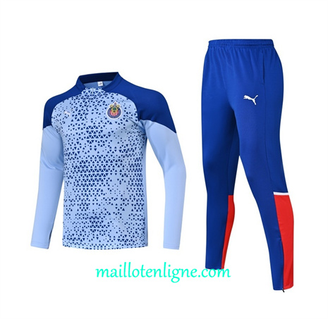 Thai Maillot Ensemble Chivas Survetement bleu 2024 2025 ligne 46007