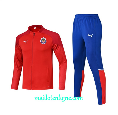 Thai Maillot Ensemble Chivas Veste Survetement rouge 2024 2025 ligne 46010