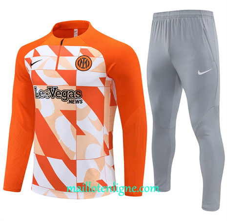 Thai Maillot Ensemble Inter Milan Enfant Survetement couleur orange 2024 2025 ligne 46178