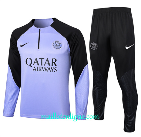 Thai Maillot Ensemble Paris Saint-Germain Enfant Survetement Violet clair 2024 2025 ligne 46149