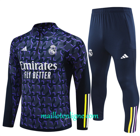 Thai Maillot Ensemble Real Madrid Enfant Survetement bleu royal 2024 2025 ligne 46129