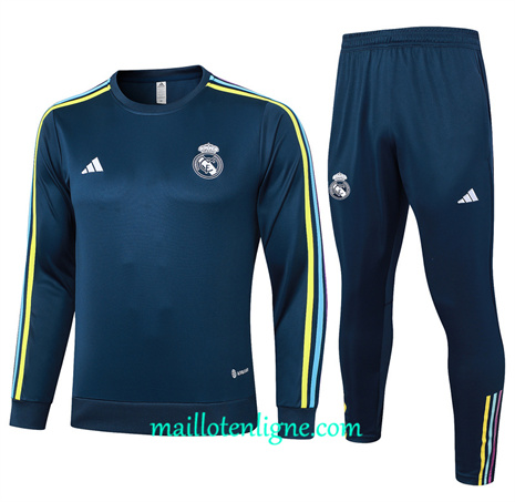 Thai Maillot Ensemble Real Madrid Survetement bleu royal 2024 2025 ligne 46038