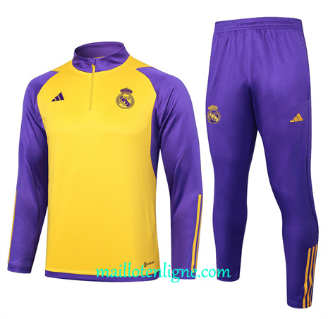 Thai Maillot Ensemble Real Madrid Survetement jaune 2024 2025 ligne 46042