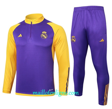 Thai Maillot Ensemble Real Madrid Survetement Violet 2024 2025 ligne 46043