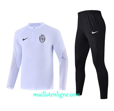 Thai Maillot Ensemble Sporting CP Survetement Blanc 2024 2025 ligne 46023