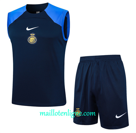 Thai Maillot Ensemble Al-Nassr FC Debardeur Training bleu royal 2024 2025 ligne 46184