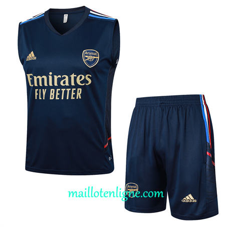 Thai Maillot Ensemble Arsenal Debardeur Training bleu royal 2024 2025 ligne 46223