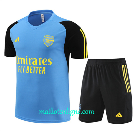 Thai Maillot Ensemble Arsenal Enfant + Short Training bleu clair 2024 2025 ligne 46224