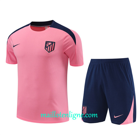 Thai Maillot Ensemble Atletico de Madrid Enfant + Short Training rose 2024 2025 ligne 46194