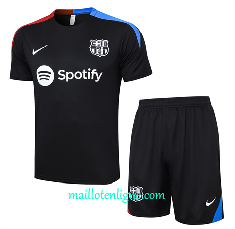 Thai Maillot Ensemble Barcelone + Short Training noir 2024 2025 ligne 46198