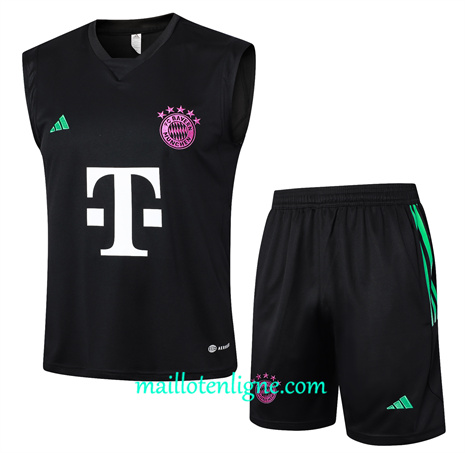 Thai Maillot Ensemble Bayern Munich Debardeur Training noir 2024 2025 ligne 46192