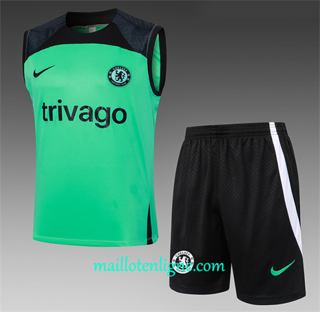 Thai Maillot Ensemble Chelsea Debardeur Training vert 2024 2025 ligne 46230