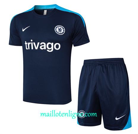 Thai Maillot Ensemble Chelsea + Short Training bleu royal 2024 2025 ligne 46235