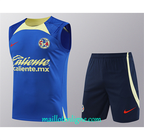 Thai Maillot Ensemble Club America Debardeur Training bleu 2024 2025 ligne 46186