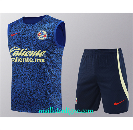 Thai Maillot Ensemble Club America Debardeur Training bleu 2024 2025 ligne 46187