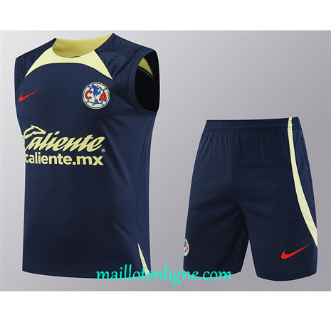 Thai Maillot Ensemble Club America Debardeur Training bleu marine 2024 2025 ligne 46188