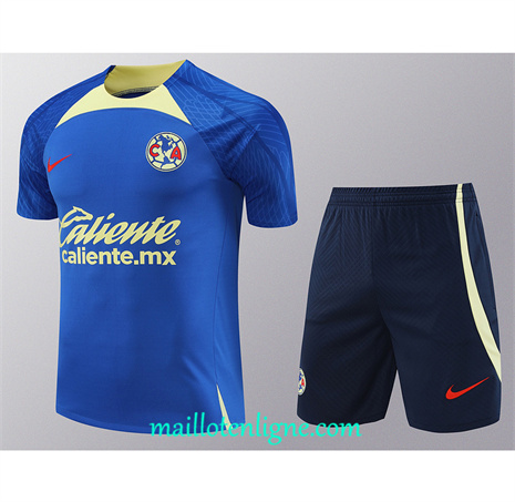 Thai Maillot Ensemble Club America + Short Training bleu 2024 2025 ligne 46189