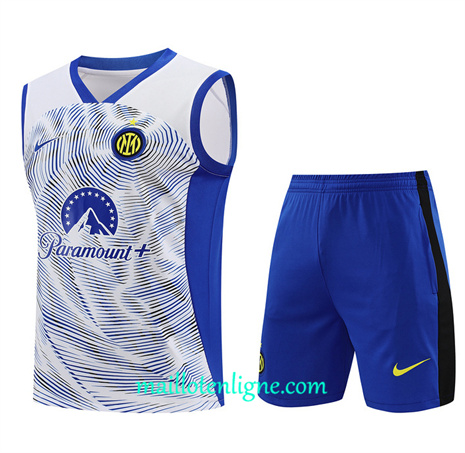 Thai Maillot Ensemble Inter Milan Debardeur Training Blanc 2024 2025 ligne 46259