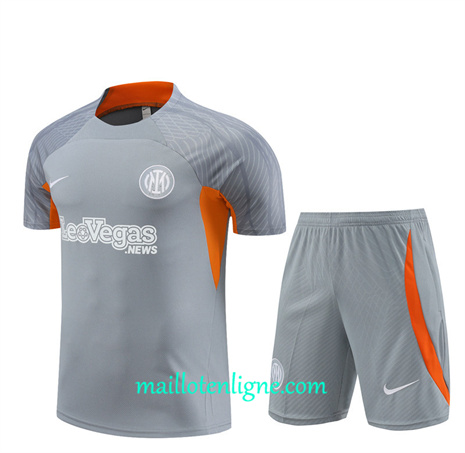 Thai Maillot Ensemble Inter Milan Enfant + Short Training gris 2024 2025 ligne 46261