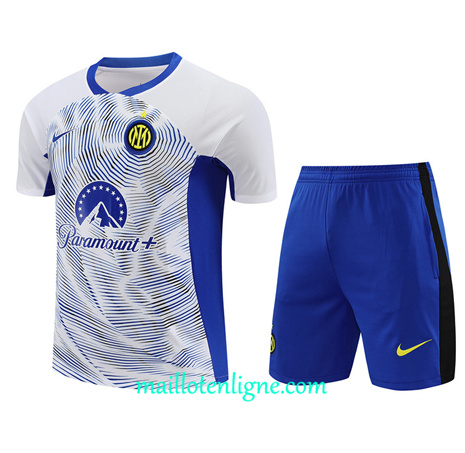 Thai Maillot Ensemble Inter Milan + Short Training Blanc 2024 2025 ligne 46263