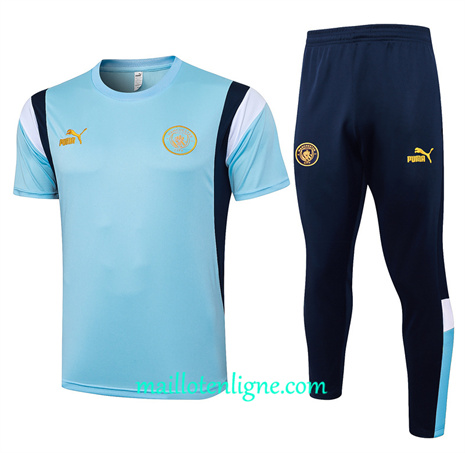 Thai Maillot Ensemble Manchester City Training bleu clair 2024 2025 ligne 46236