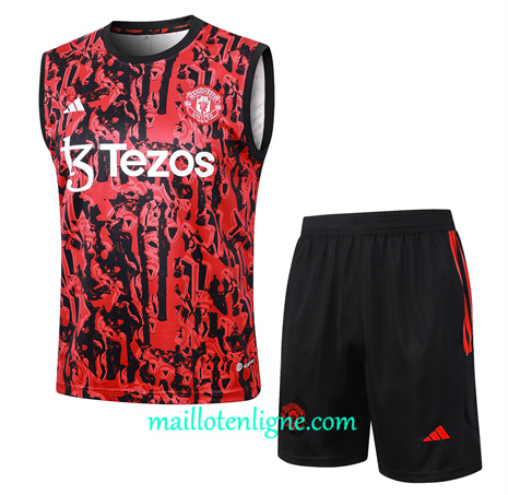 Thai Maillot Ensemble Manchester United Debardeur Training rouge 2024 2025 ligne 46239