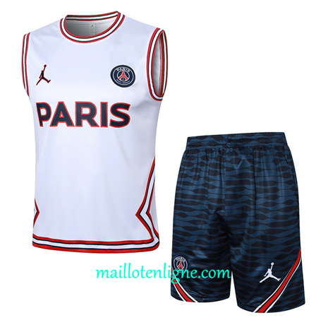 Thai Maillot Ensemble Paris Saint-Germain Debardeur Training Blanc 2024 2025 ligne 46210