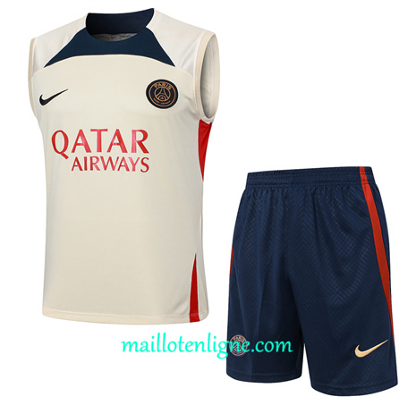 Thai Maillot Ensemble Paris Saint-Germain Debardeur Training abricot 2024 2025 ligne 46211