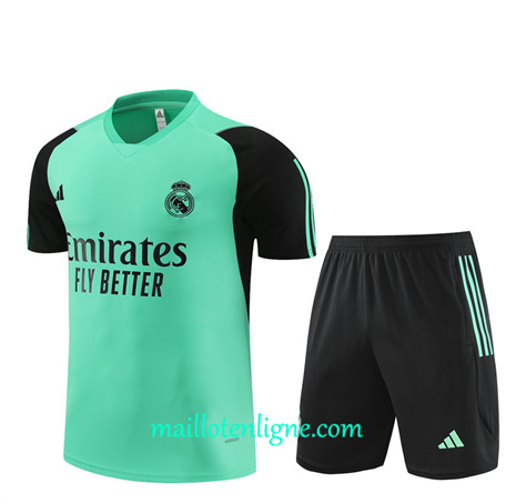 Thai Maillot Ensemble Real Madrid Enfant + Short Training vert 2024 2025 ligne 46243