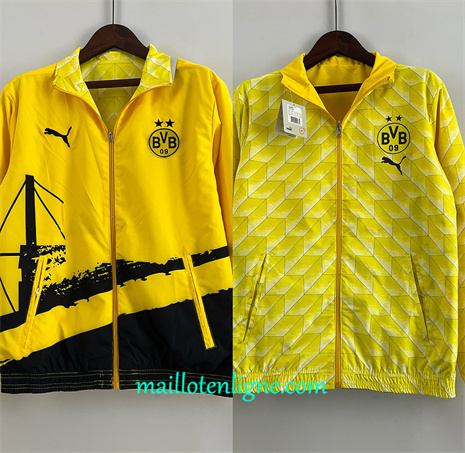 Thai Maillot Réversible Coupe vent Borussia Dortmund jaune 2024 2025 ligne 46303