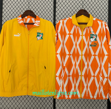 Thai Maillot Réversible Coupe vent Cote d'Ivoire jaune 2024 2025 ligne 46317