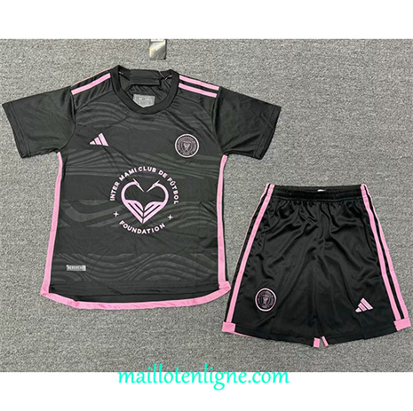 Thai Maillot Inter Miami Enfant heart-shaped Noir 2024 2025