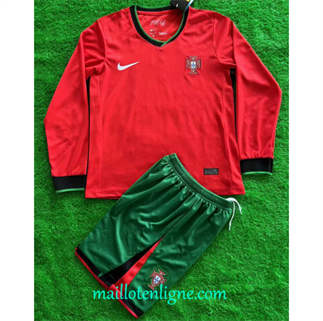 Thai Maillot Portugal Enfant Domicile Manche Longue 2024 2025