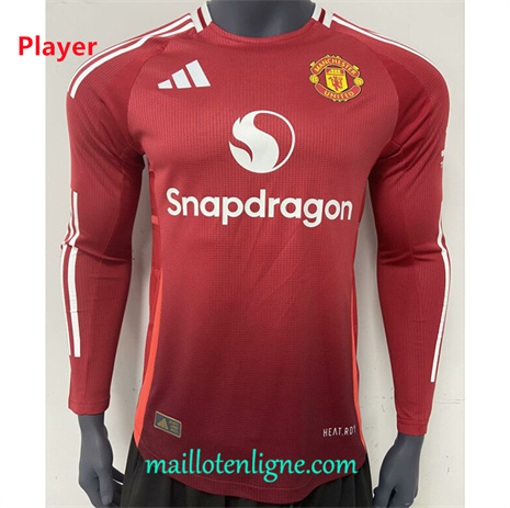 Thai Maillot Player Manchester United Domicile Manche Longue 2024 2025