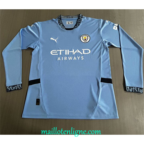 Thai Maillot Manchester City Domicile Manche Longue 2024 2025