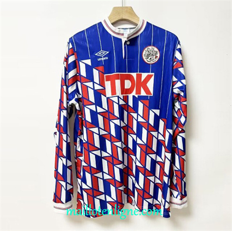 Thai Maillot Retro Ajax Exterieur Manche Longue 1990