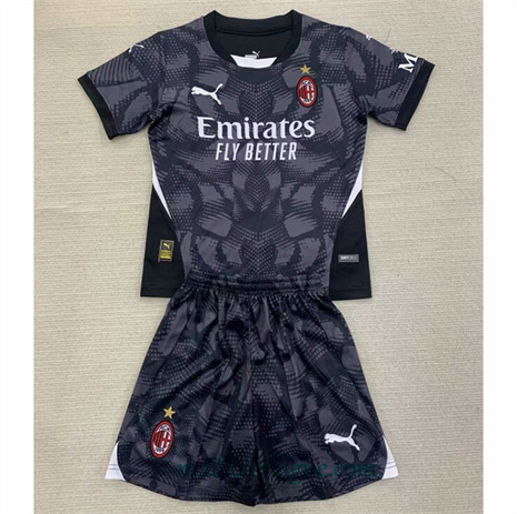 Thai Maillot AC Milan Enfant Gardien de but Noir 2024 2025 ligne248052