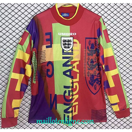 Thai Maillot Retro Angleterre Gardien De But Manche Longue Rouge 1996 ligne248253