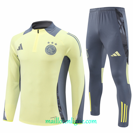 Thai Maillot Ensemble Ajax Survetement Jaune Clair 2024 2025 ligne248451